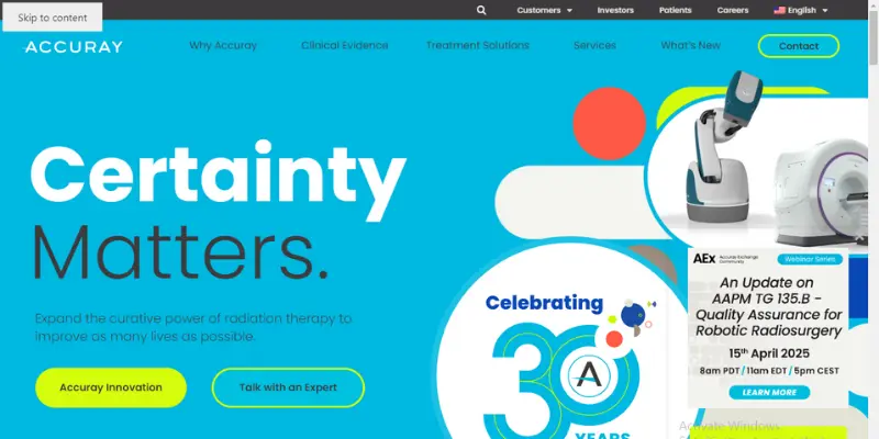 Accuray AI Company website homepage