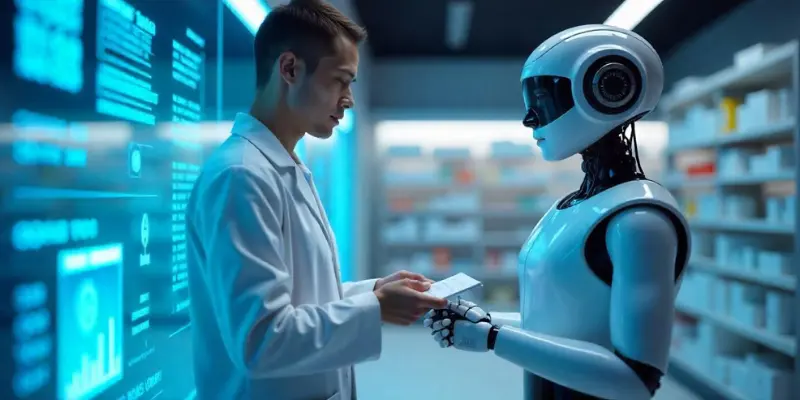 AI Robot and Pharmacist Meeting Each Other