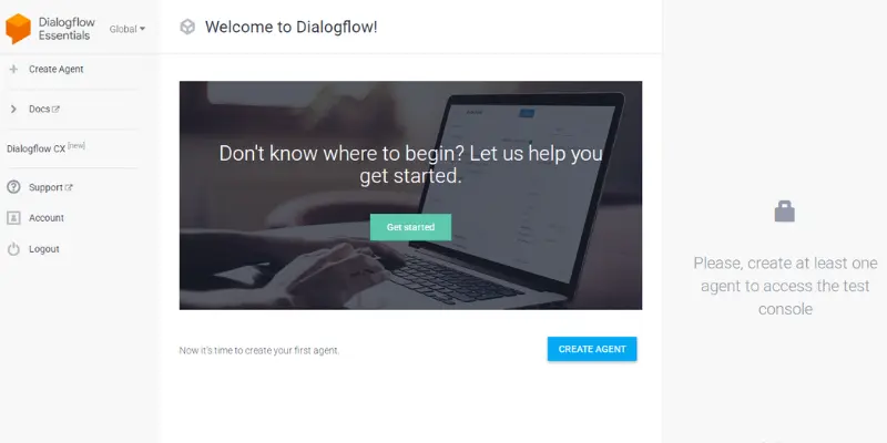 Homepage For Dialogflow