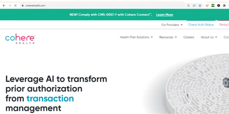 Homepage Of Coherehealth Website Looks of Cohere Health