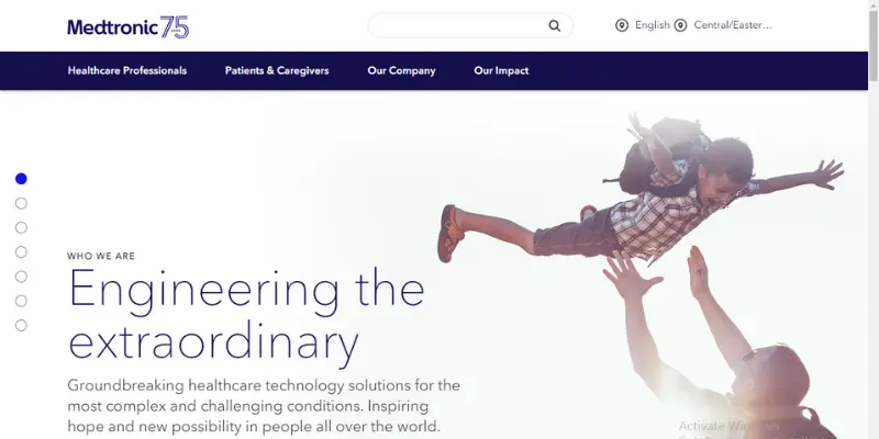 Medtronic website homepage