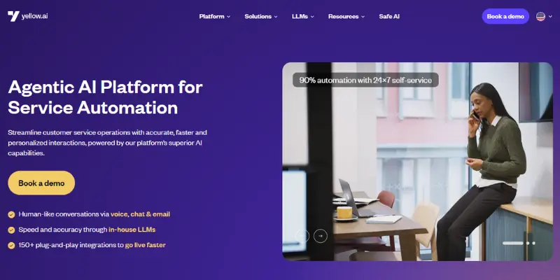 Homepage For Yellow AI